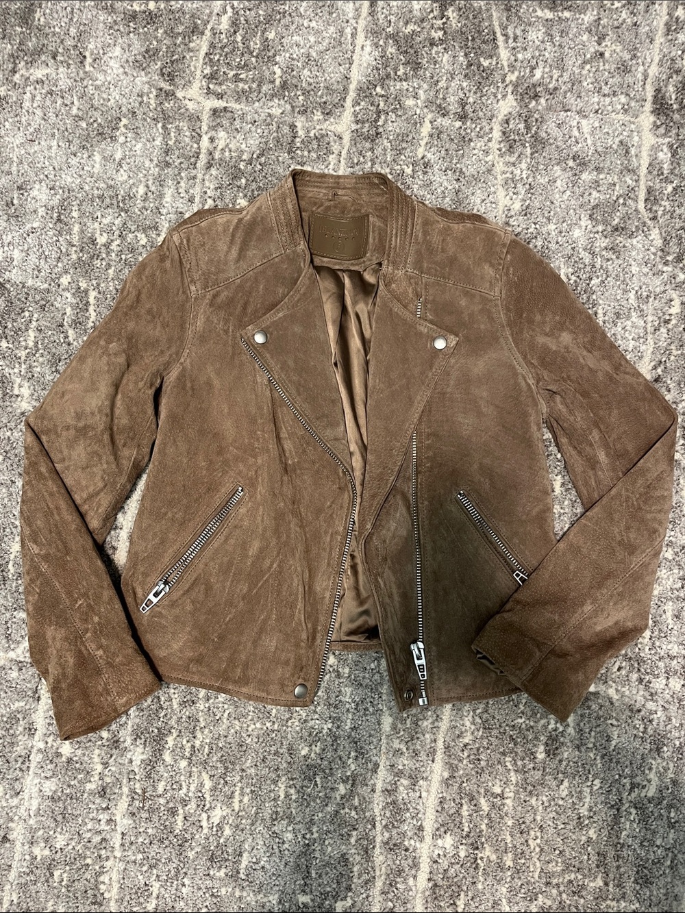 Blank NYC Brown Suede Moto Jacket